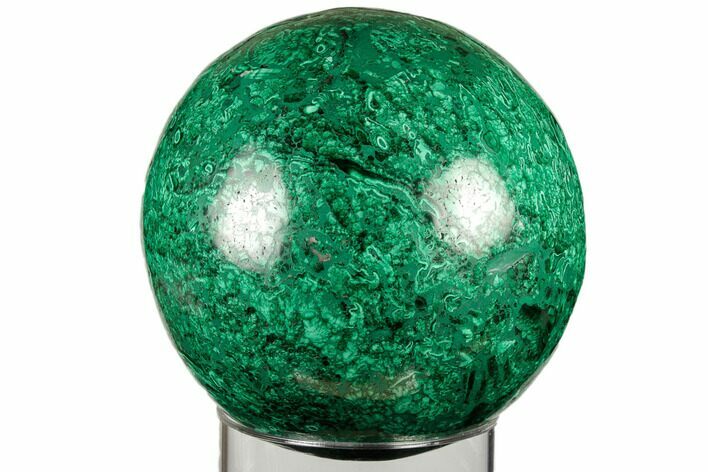 Flowery, Polished Malachite Sphere - Congo #192011